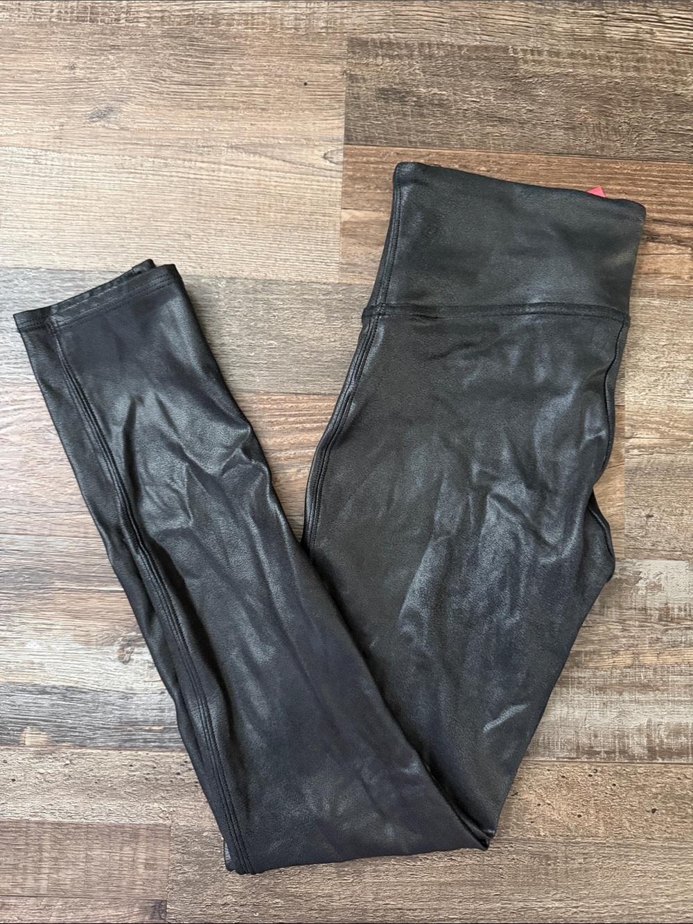 SPANX High-Waist Faux Leather Jeggings - Black